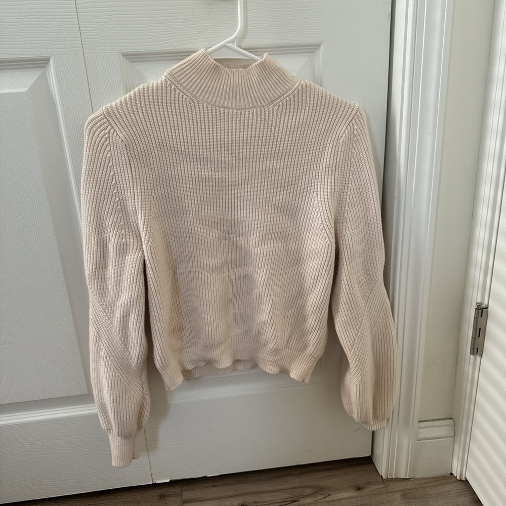 Zara beige knit turtleneck sweater